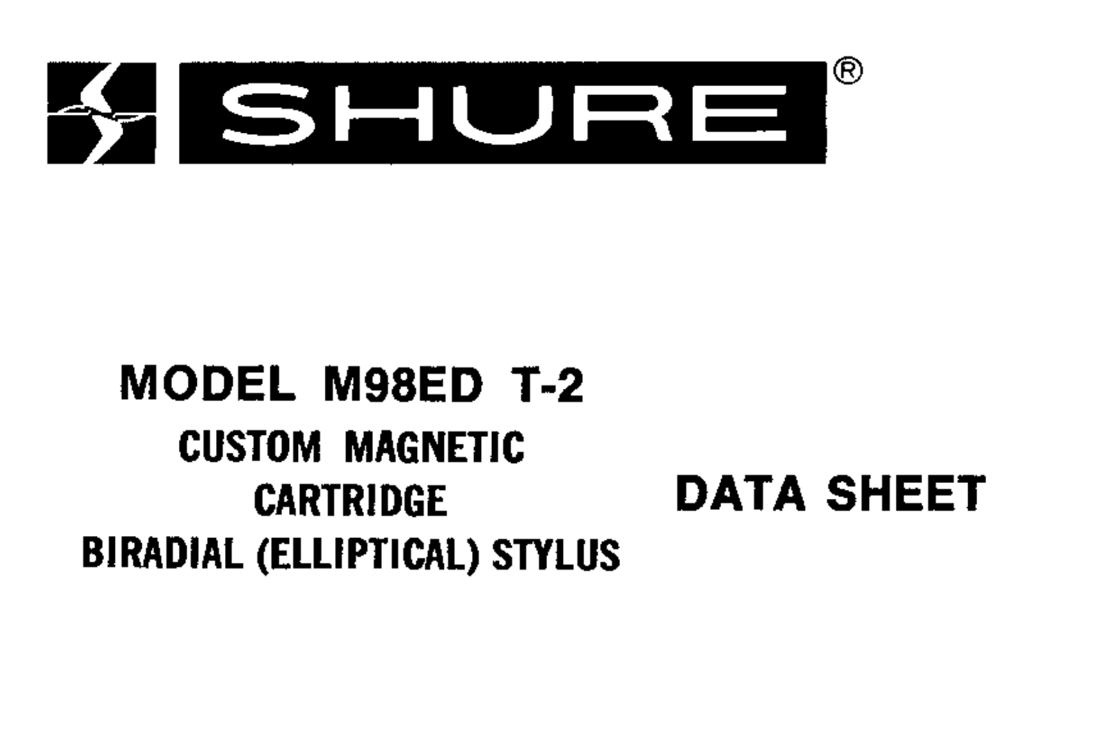Shure M98ED T2 User Guide - ManualMachine.com