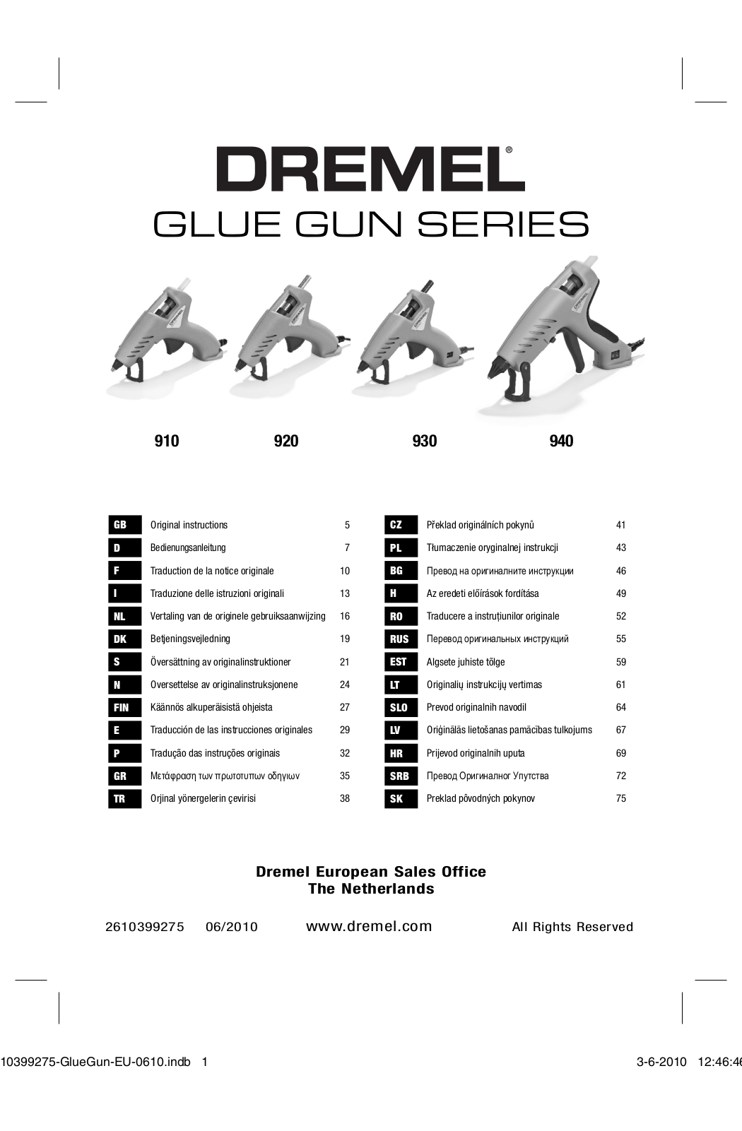 DREMEL 920 User Manual