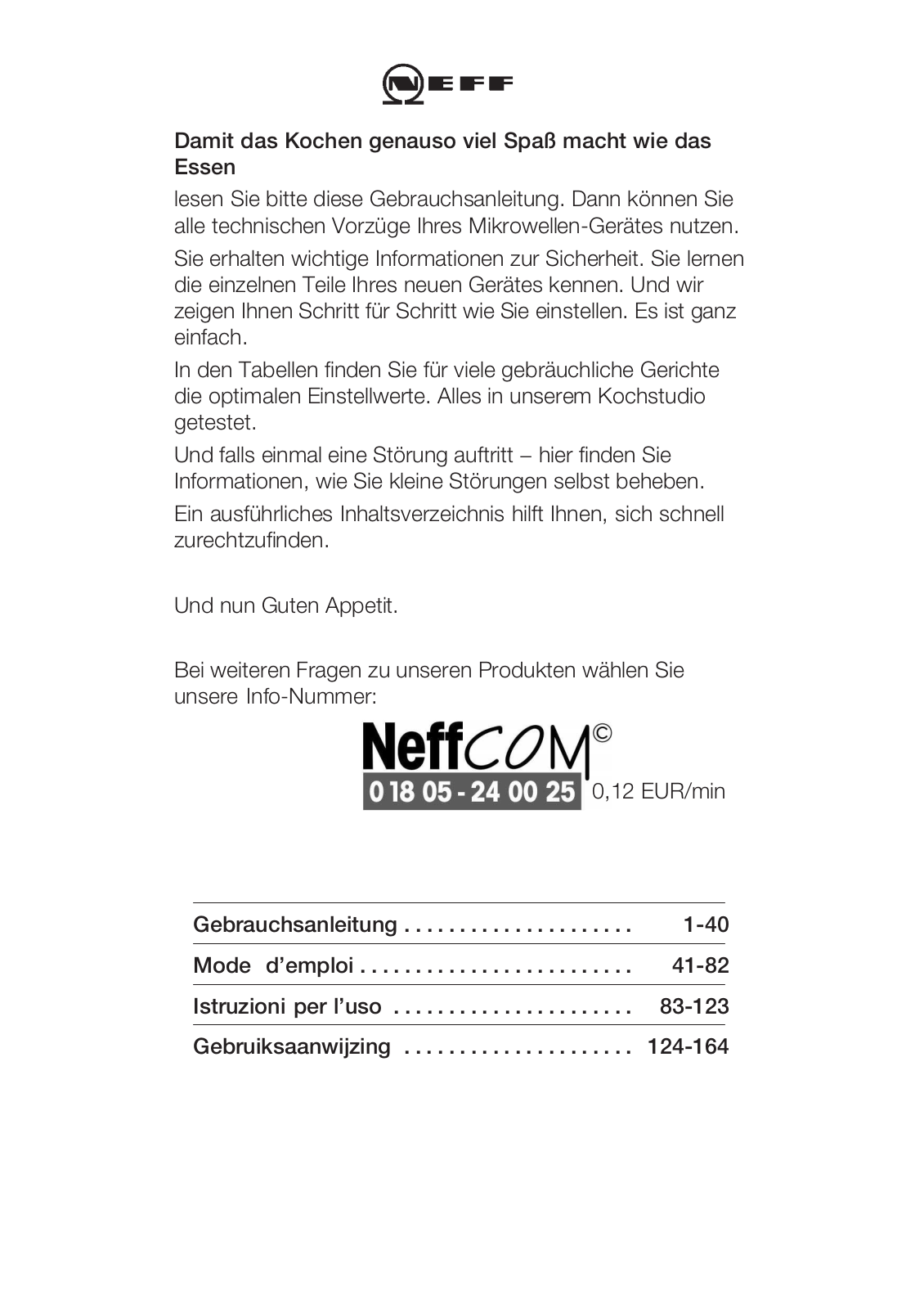 NEFF H56G20S0, H56G20 User Manual