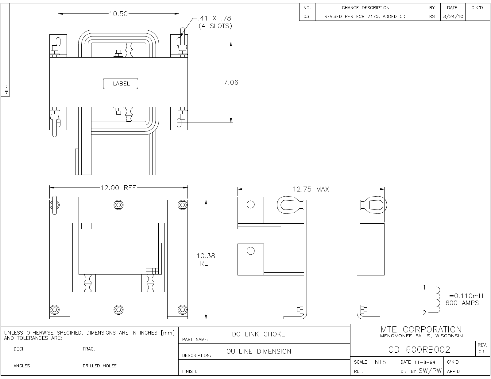 MTE CD 600RB002 CAD Drawings