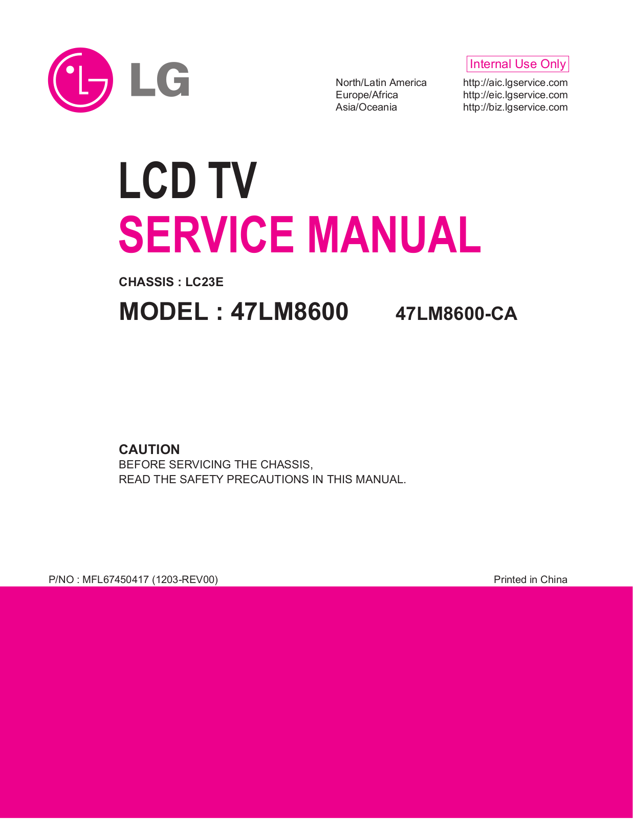 LG 47LM8600-CA Schematic