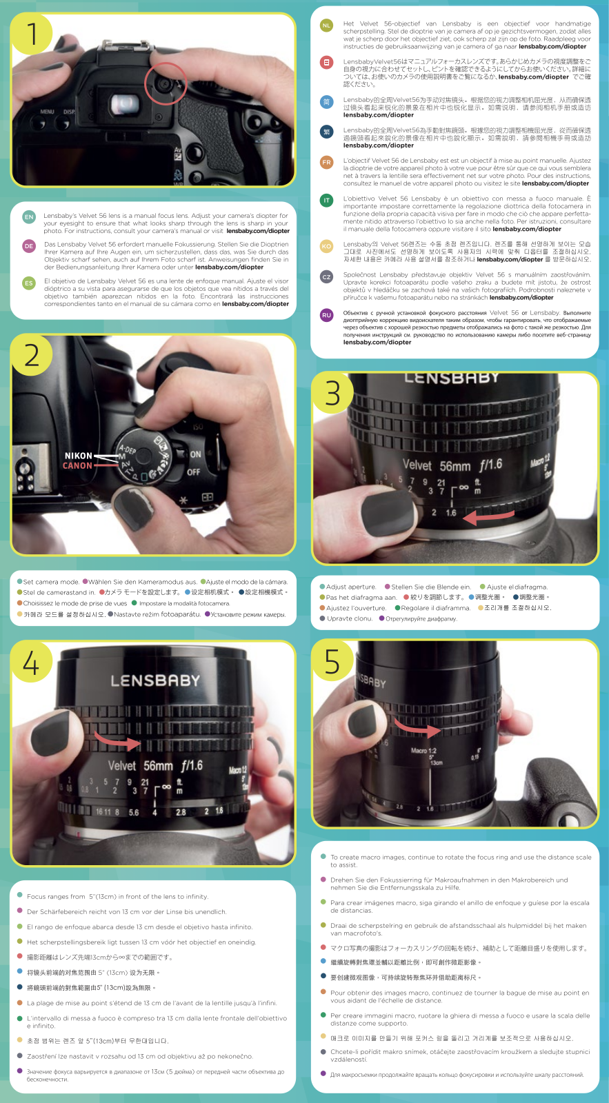 Lensbaby LBV56BF, LBV56LEDN, LBV56LEDC User manual