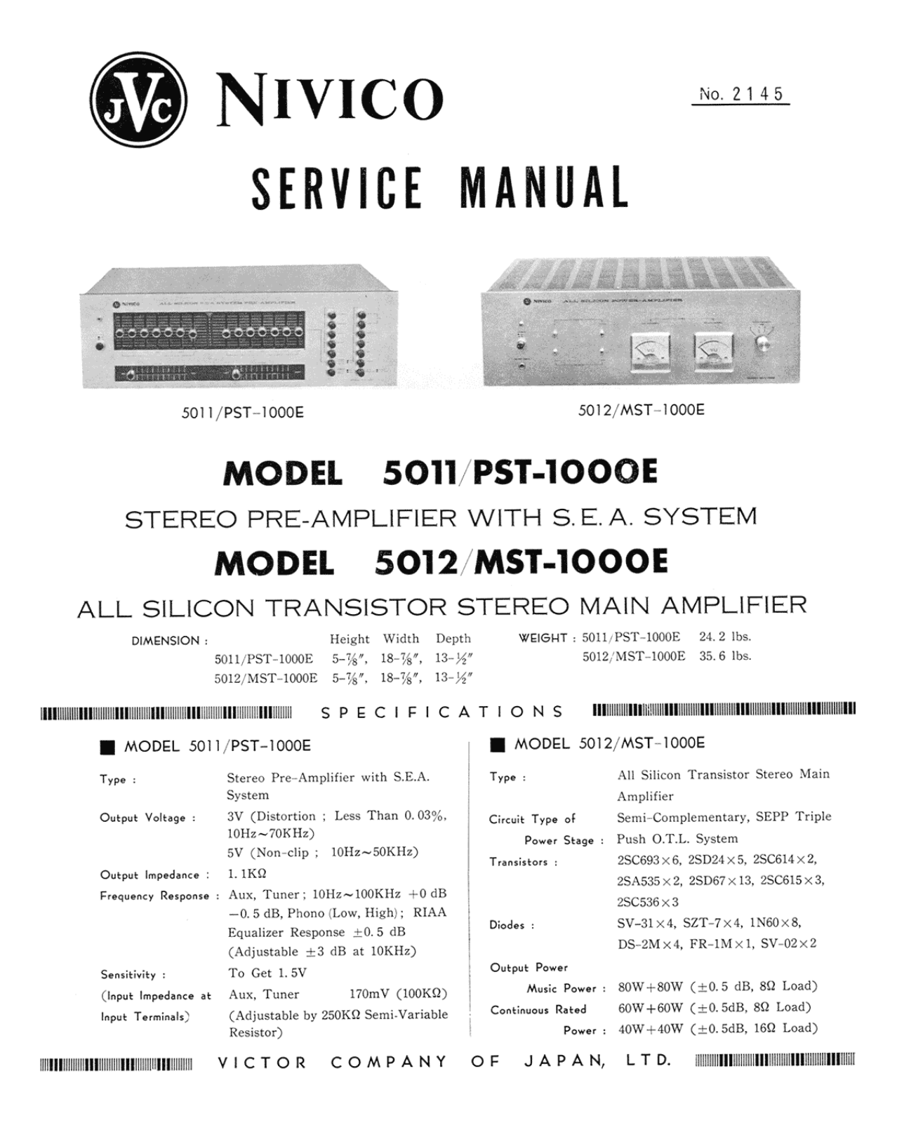 JVC PST-1000-E, MST-1000-E Owners manual