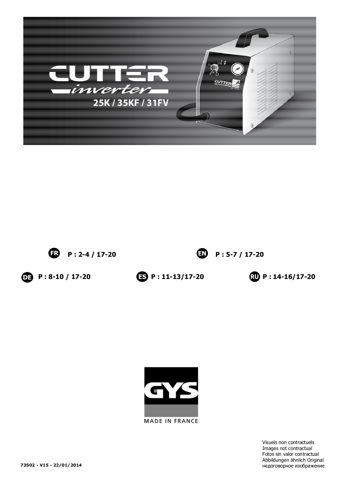 GYS Cutter 25k, cutter 35kf, cutter 31fv User guide