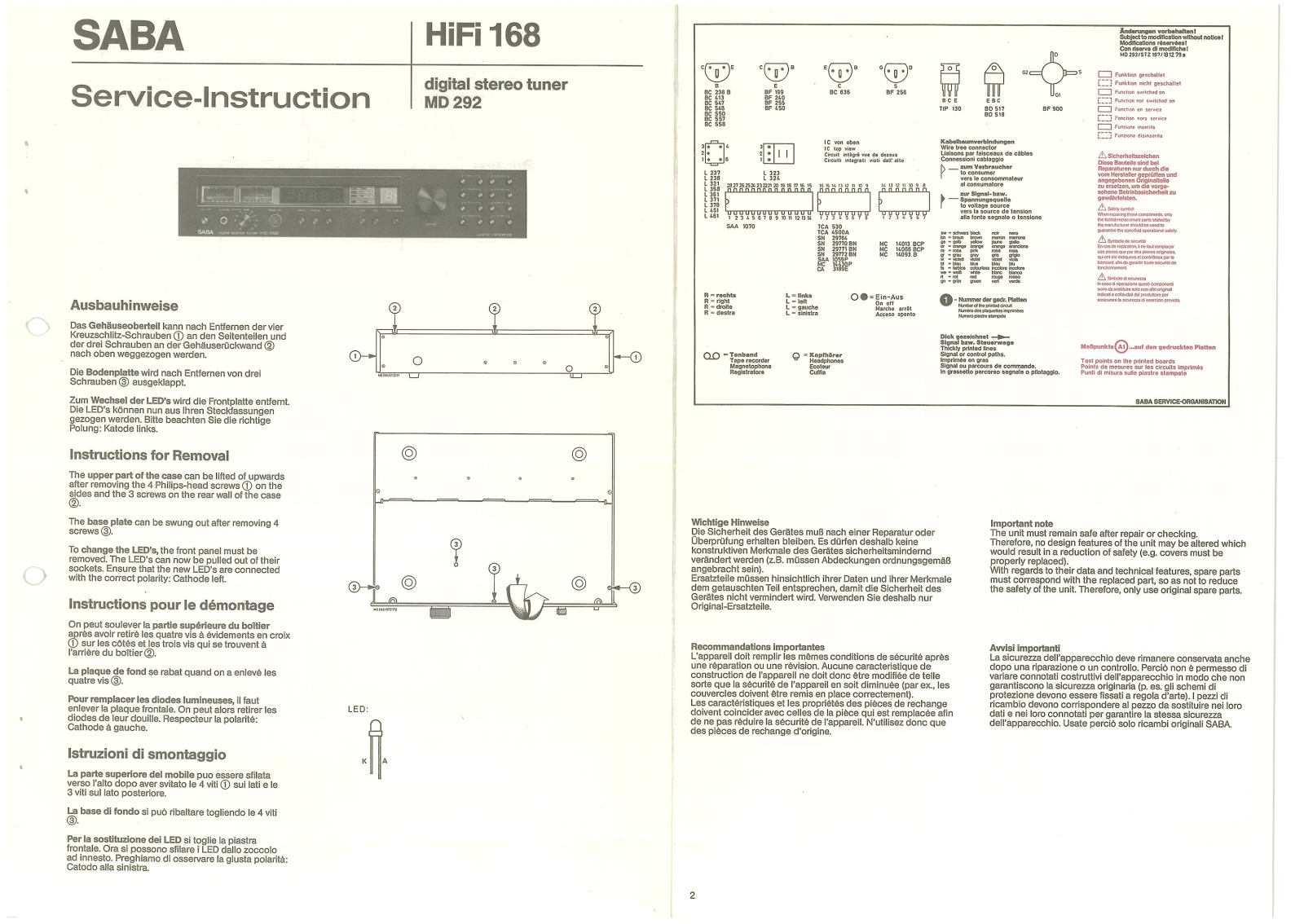 Saba MD-292 Service manual