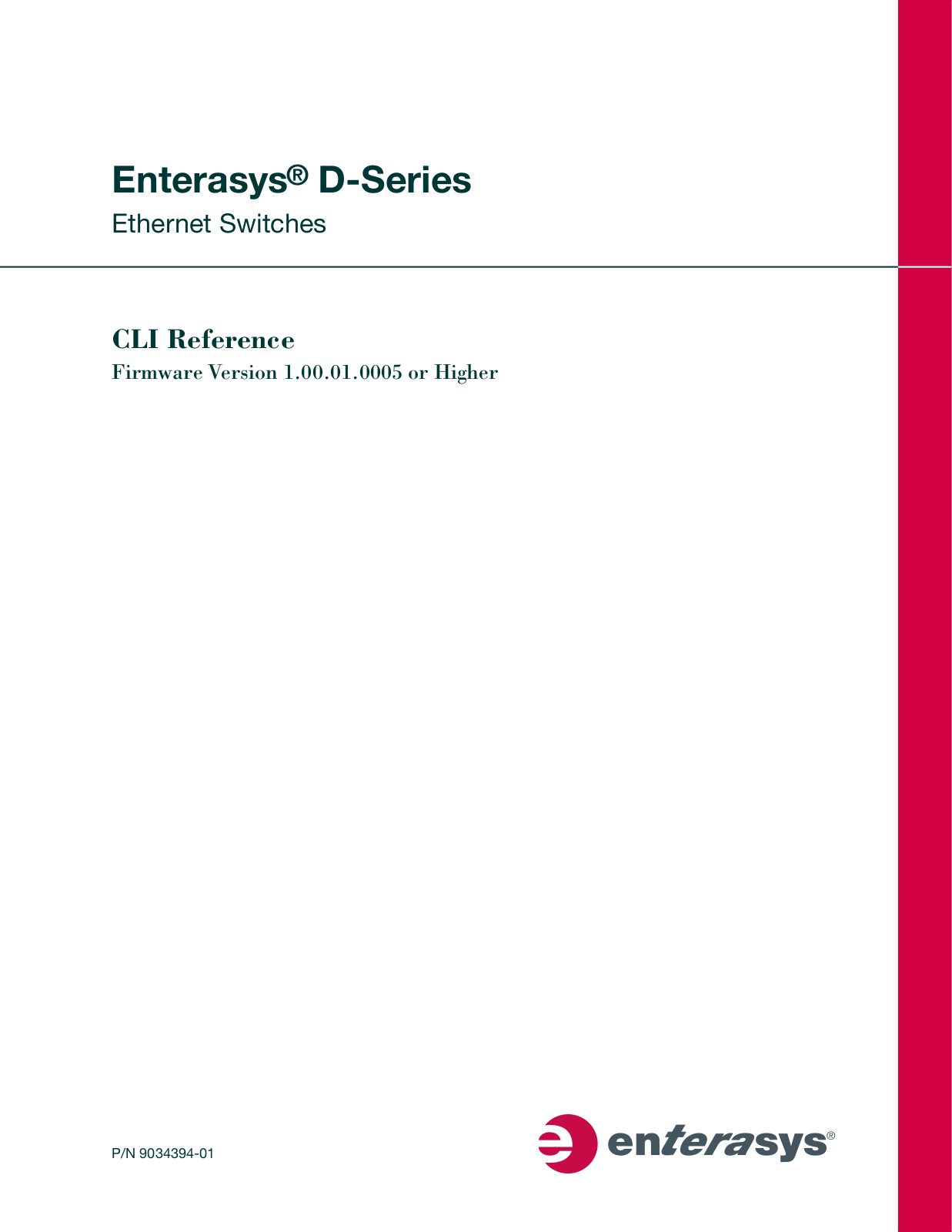 Enterasys Networks D-Series User Manual