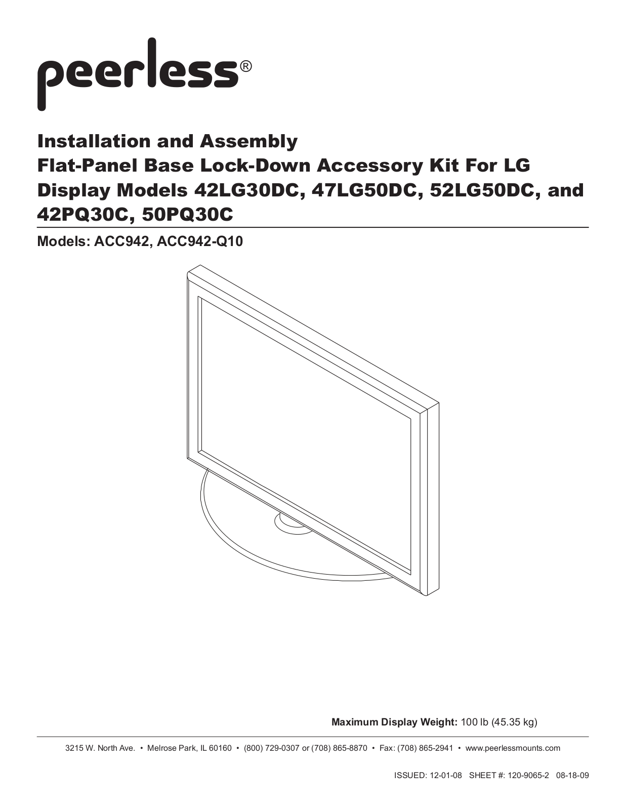 Peerless-AV ACC937 Installation