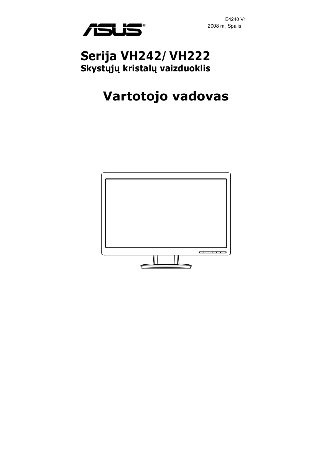 Asus VH242D, VH222DE, VH222T, VH222S, VH222D User Manual