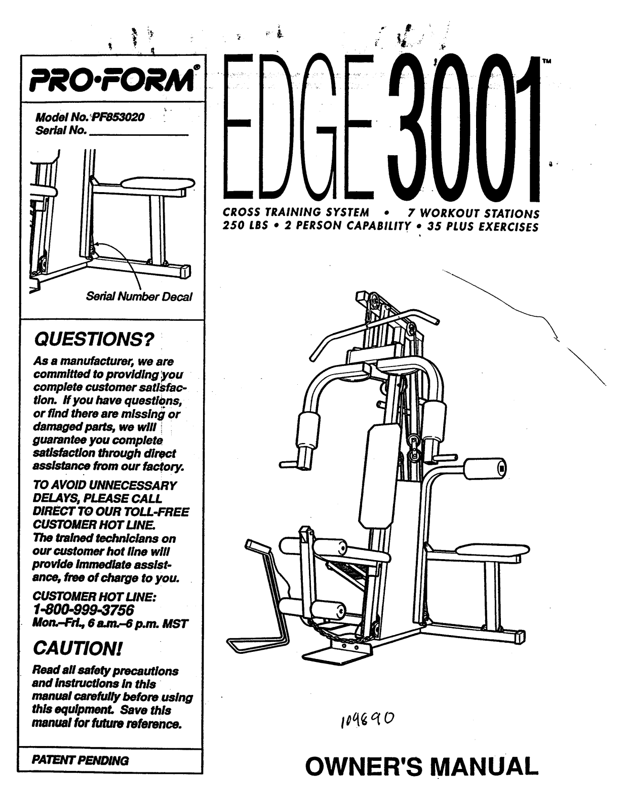 ProForm PF853020 User Manual