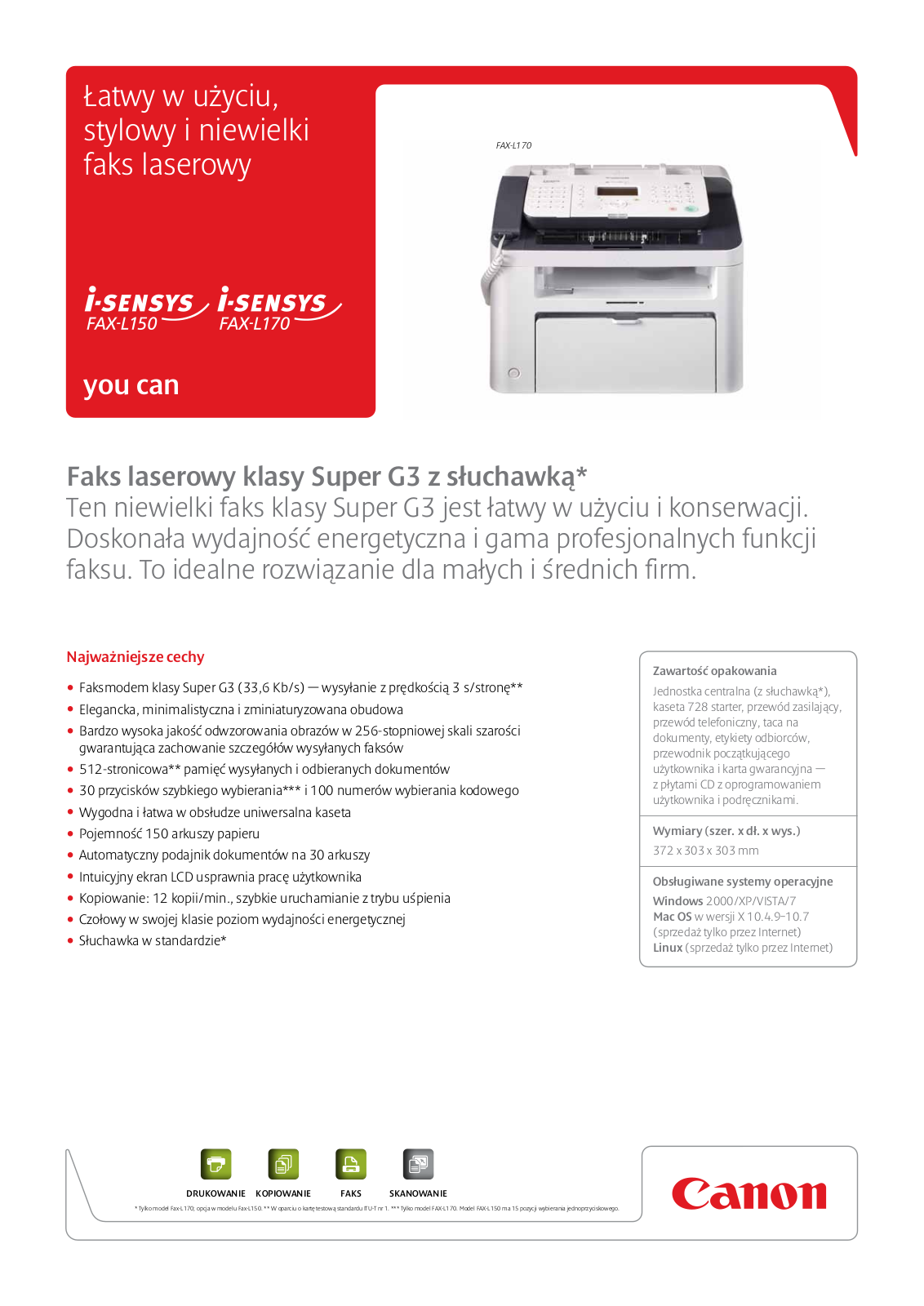 Canon I-SENSYS FAX-L150, I-SENSYS FAX-L170 BROCHURE