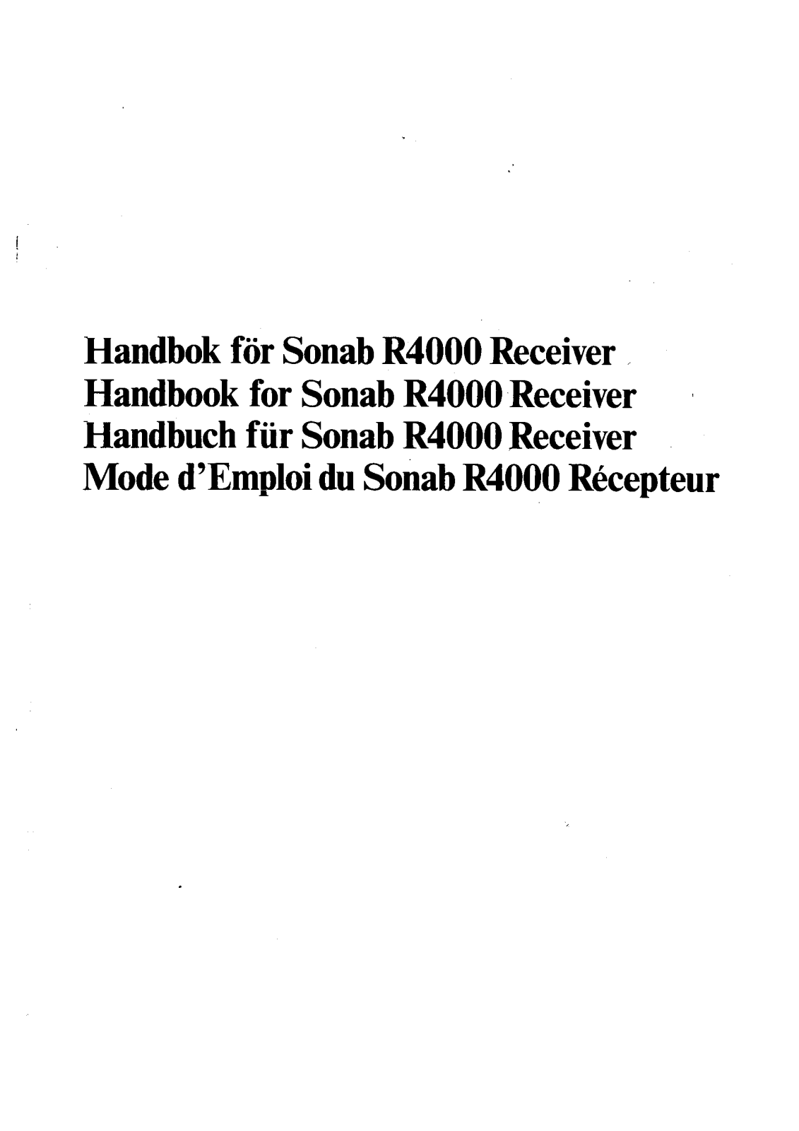 Sonab R-4000 Owners manual - ManualMachine.com