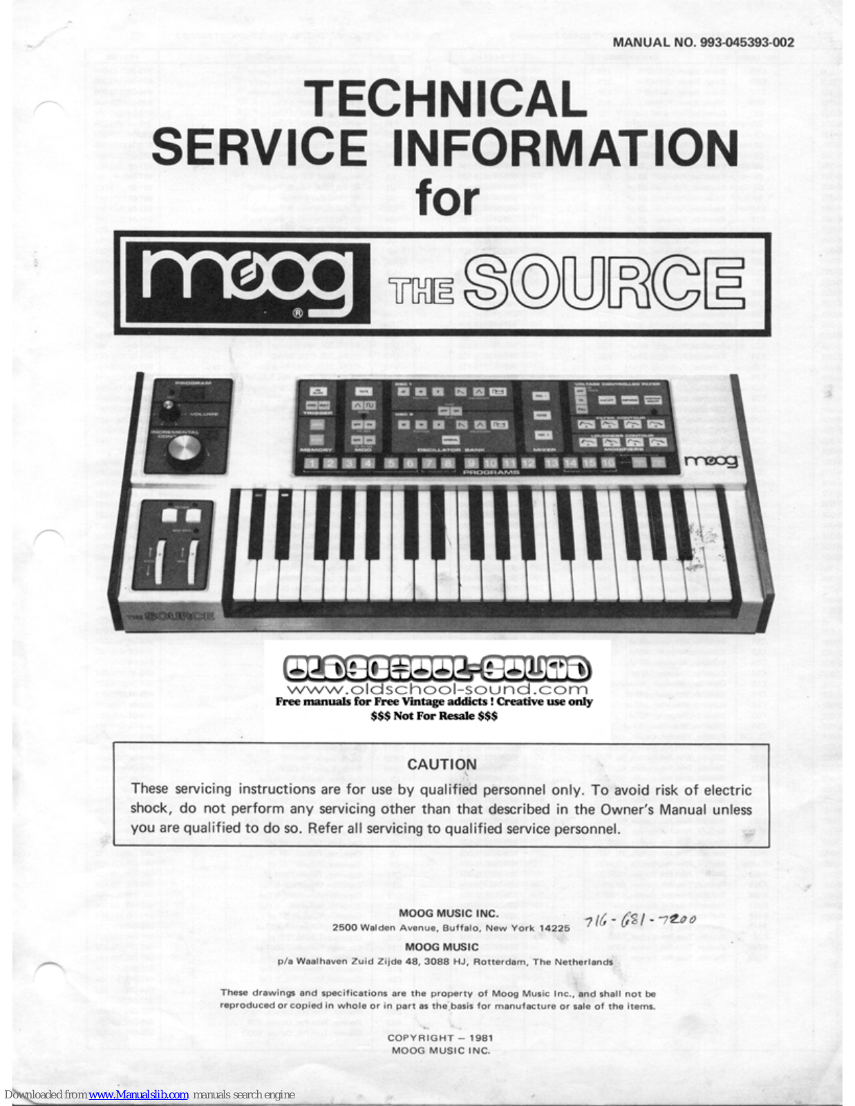 Moog Source Technical Service Information