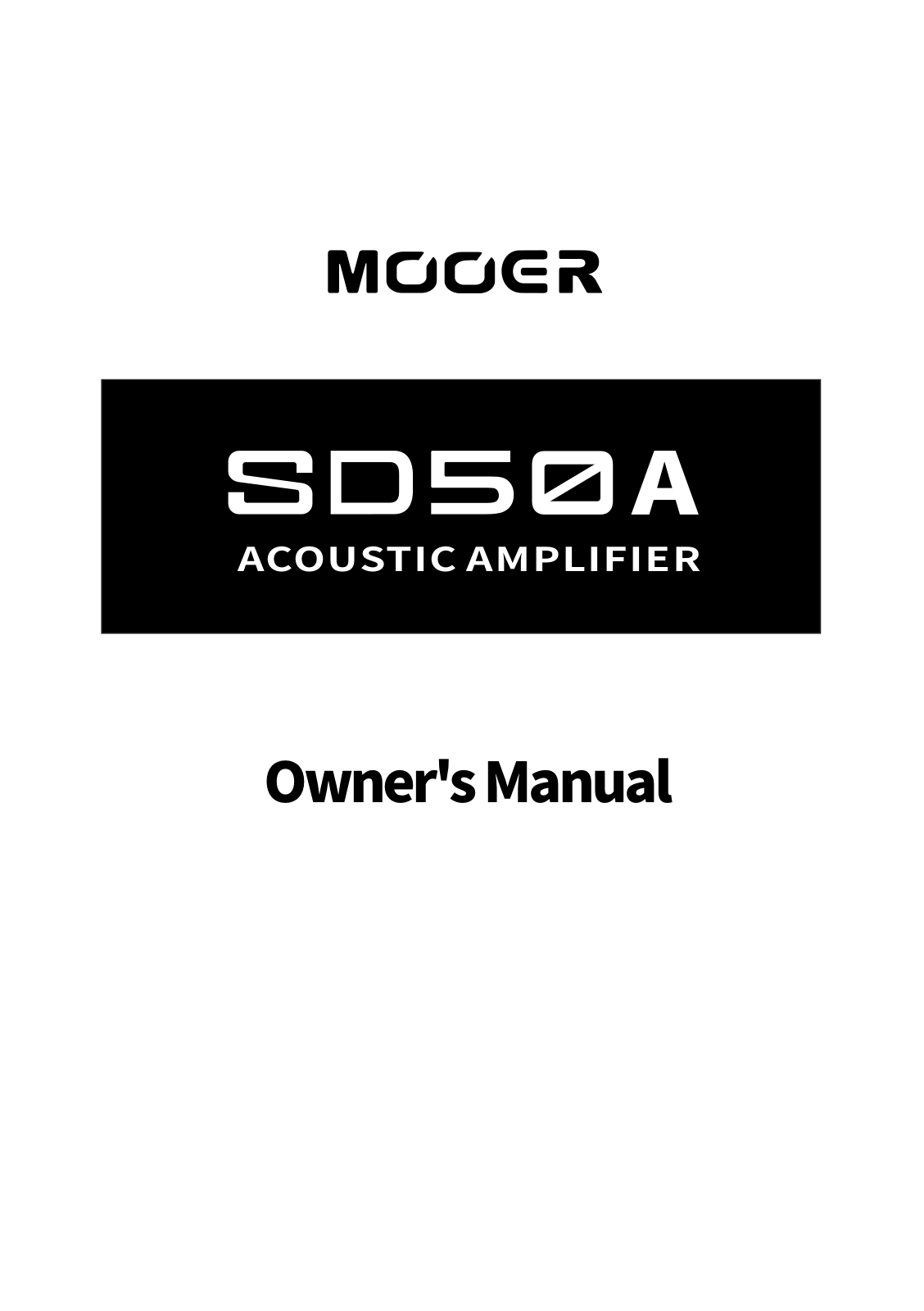 Mooer SD50A User manual