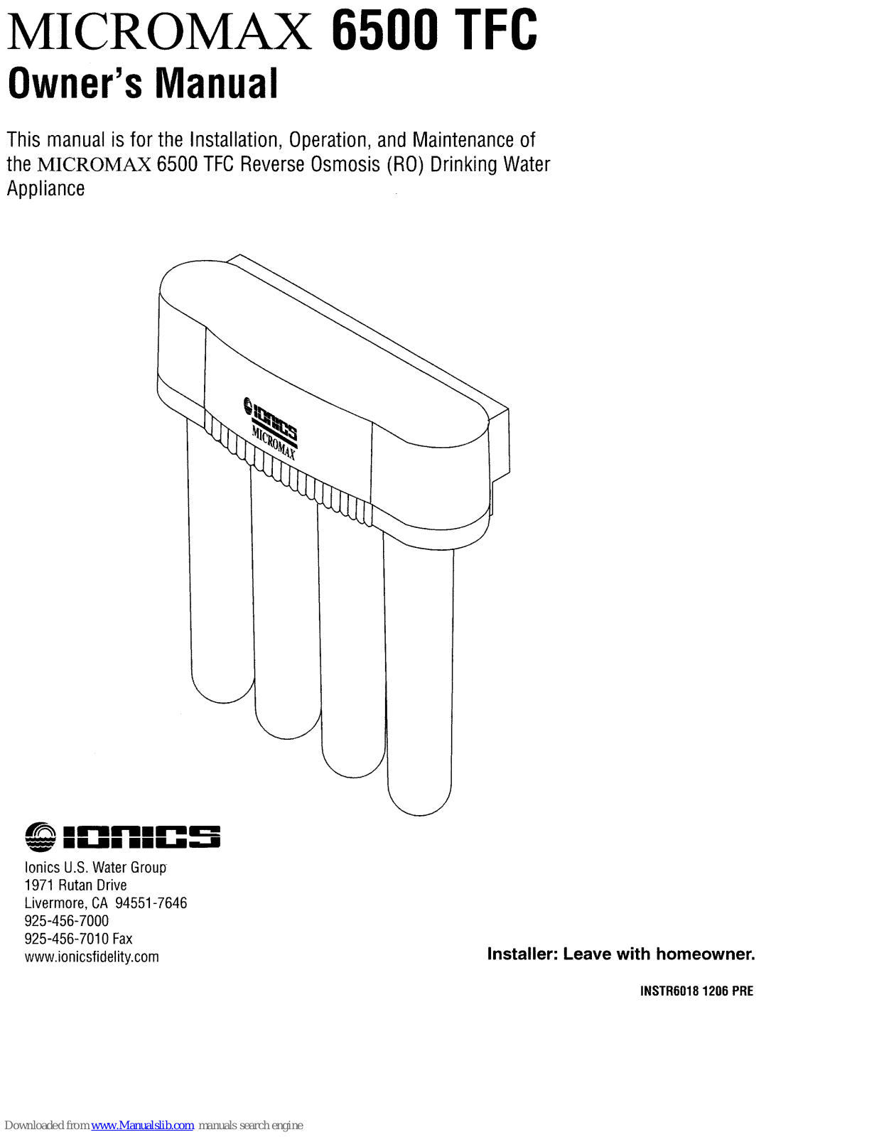 Micromax 6500 TFC Owner's Manual