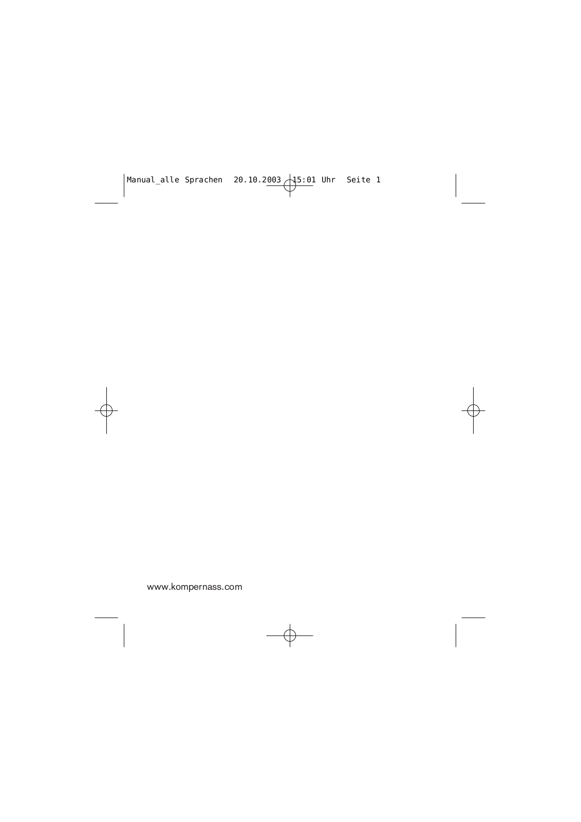 KOMPERNASS KH2285, KH2286, KH2287 User Manual