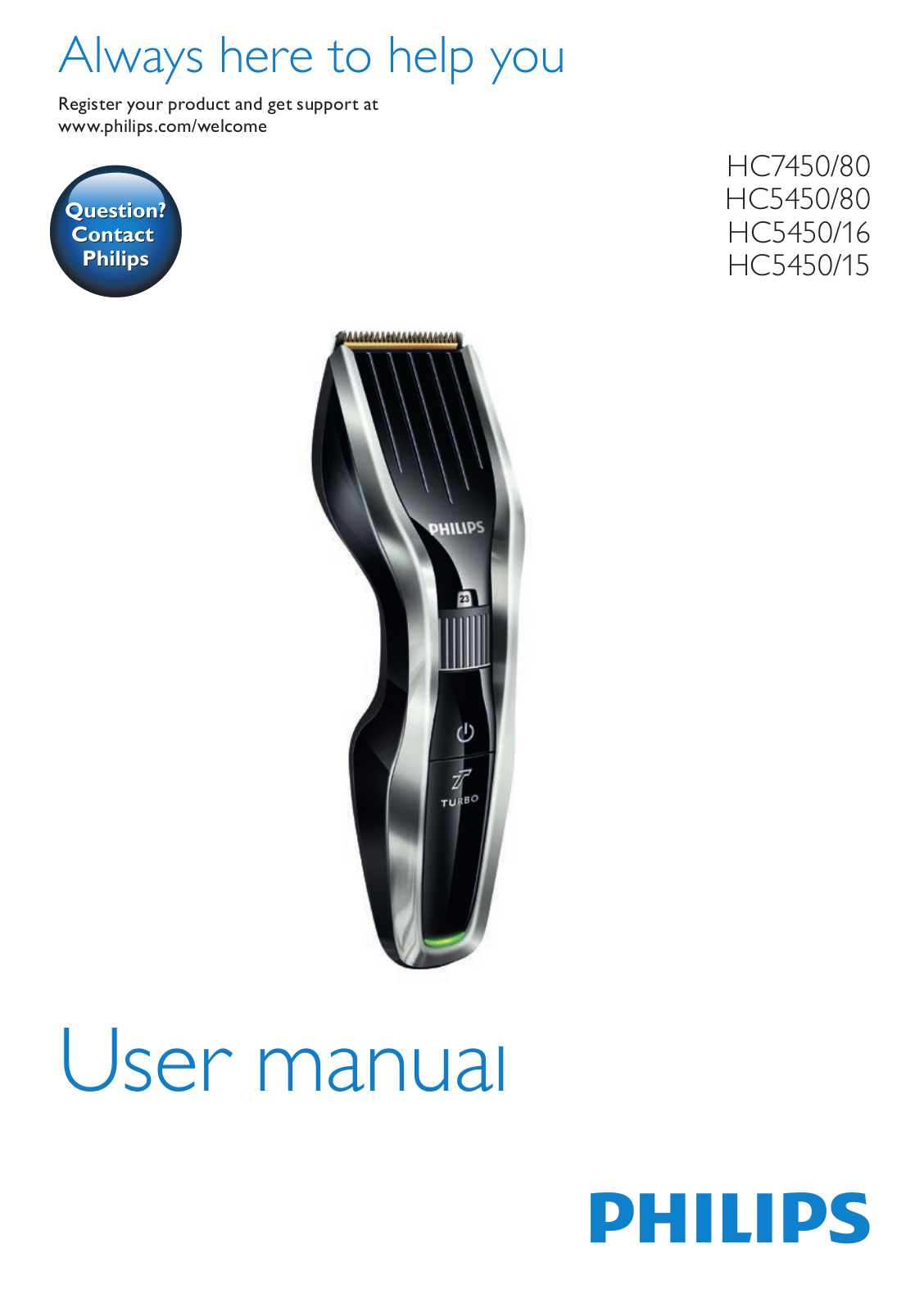 Philips HC7450 User Manual