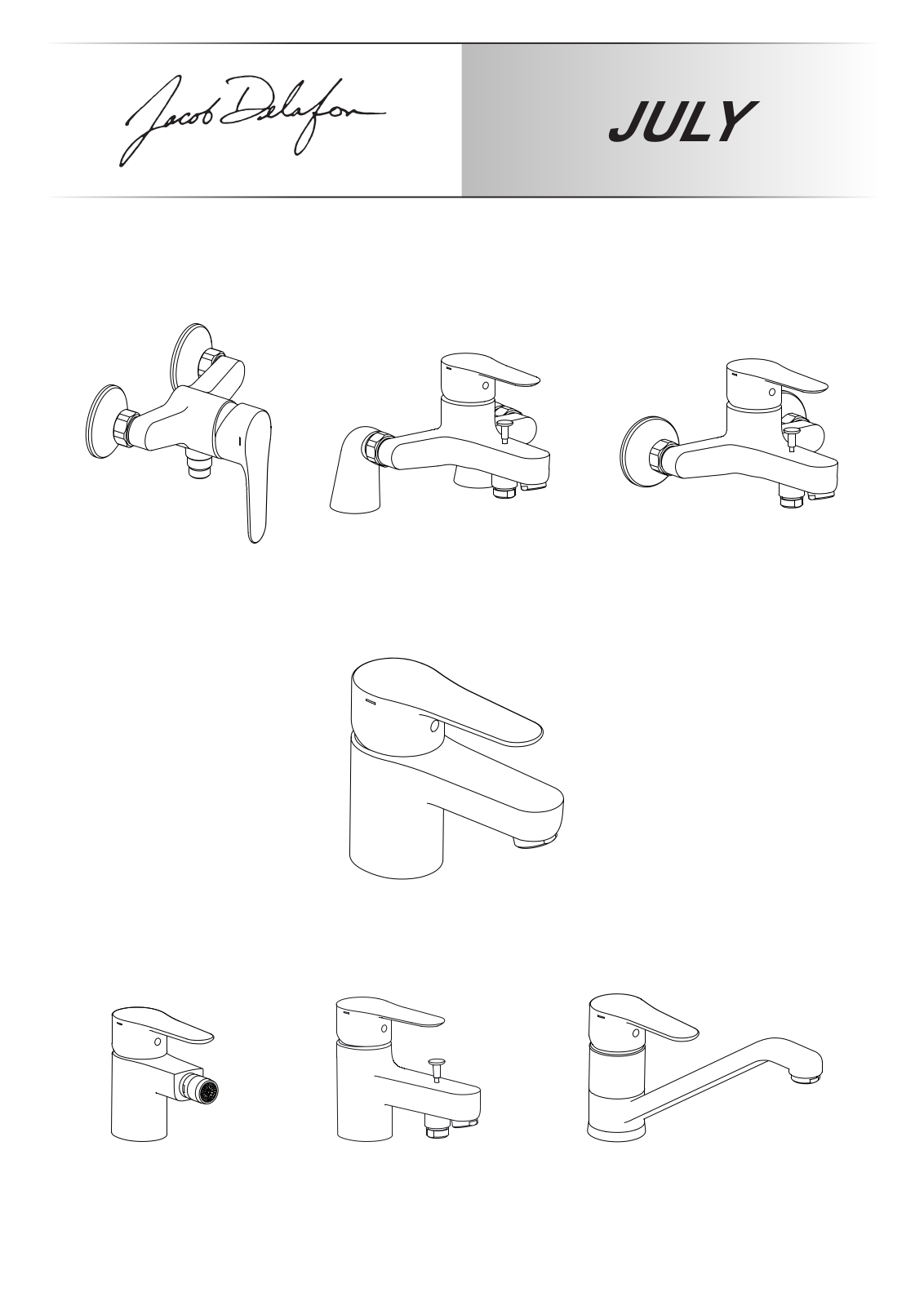 Jacob Delafon JULY E16084-4-CP, JULY E16031-4-CP, JULY E16043-4-CP, JULY E16029-4-CP, JULY E16044-4-CP Installation guide