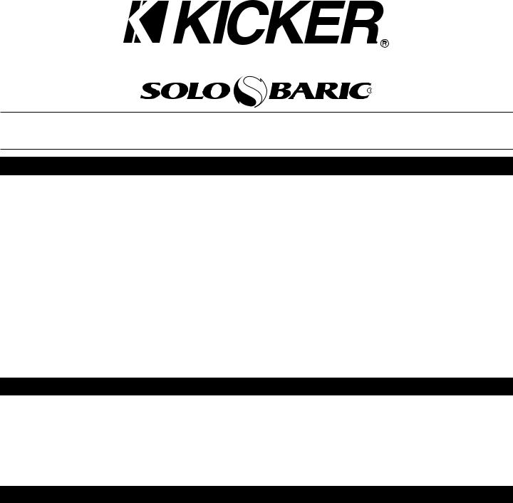 Kicker S12L7, S15L7, S10L7, S8L7 User Manual