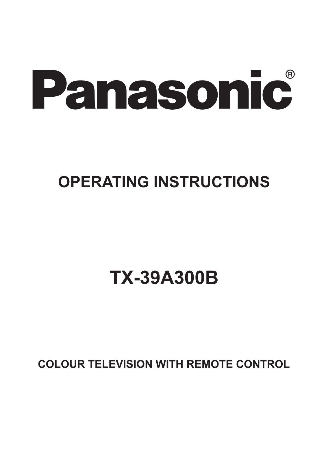 Panasonic TX-39A300B Operating Instructions