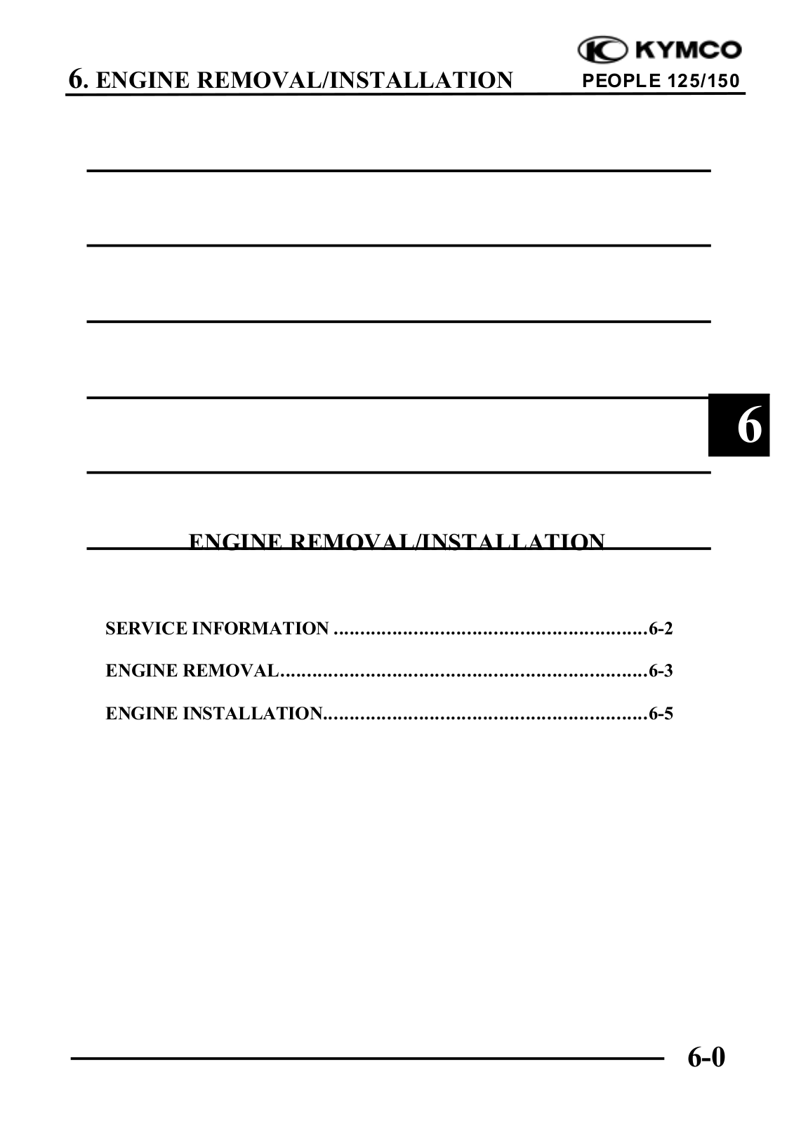 Kymco MO P125, MO P 150 Service Manual - chap 06 (rimoz motore)