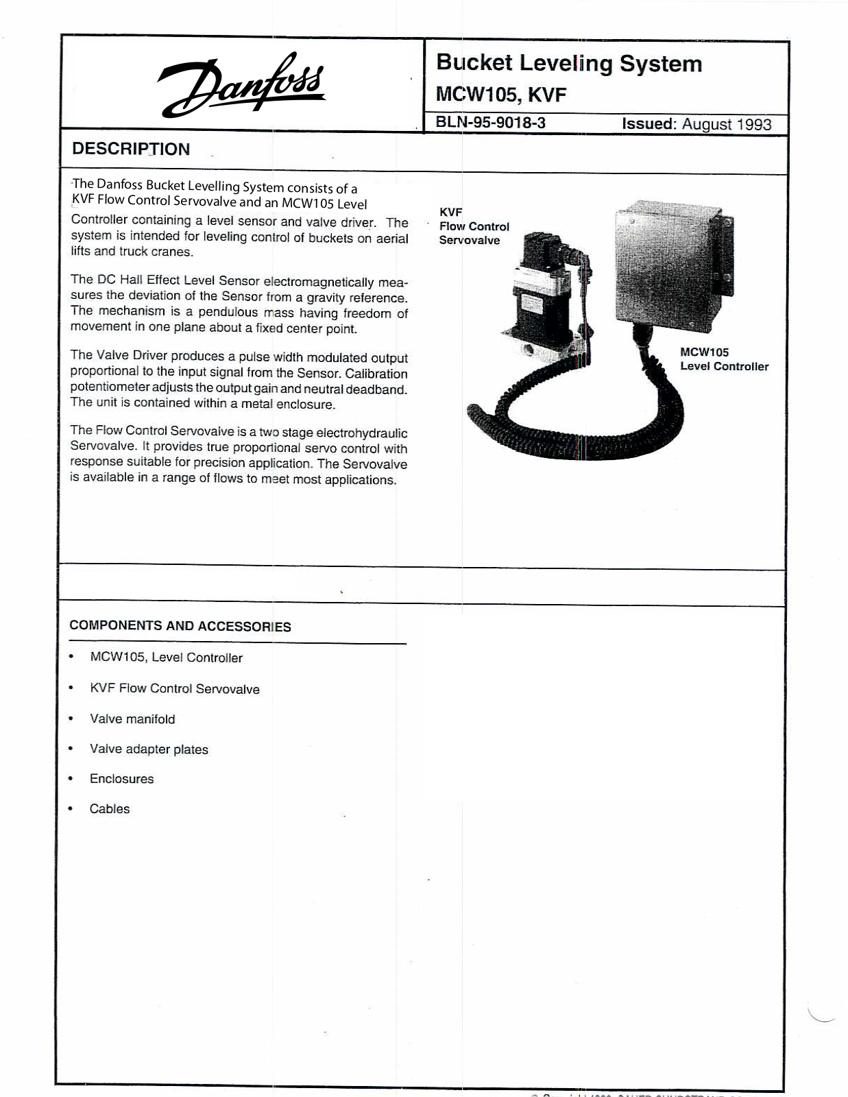 Danfoss MCW 105 Installation guide