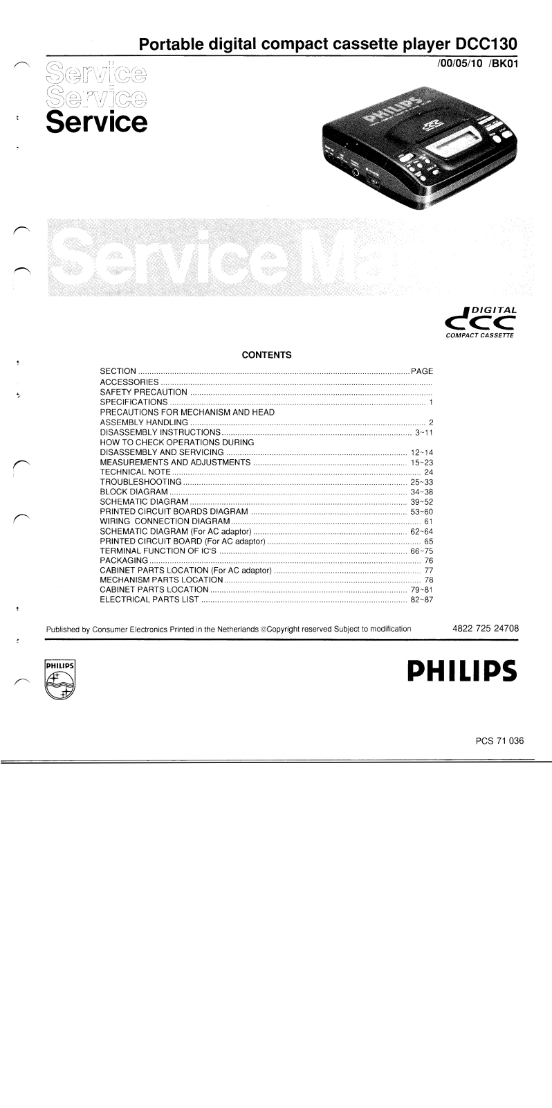 Philips DCC-130 Service manual