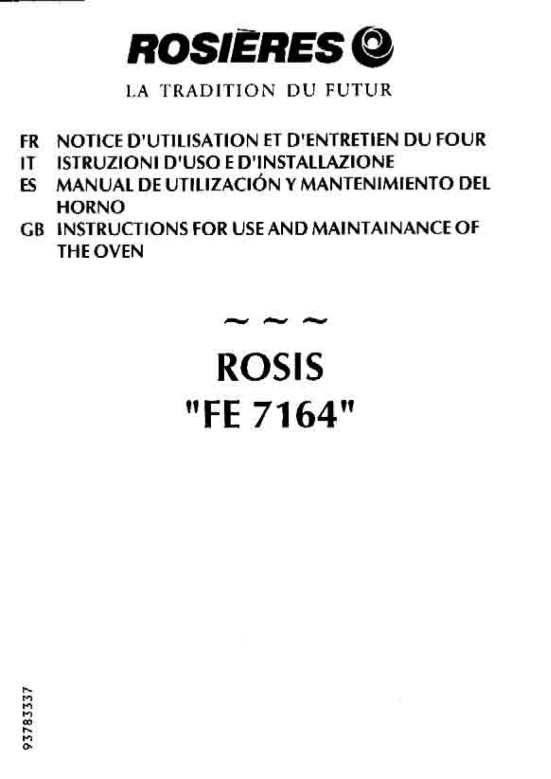 ROSIERES FE 7164 User Manual