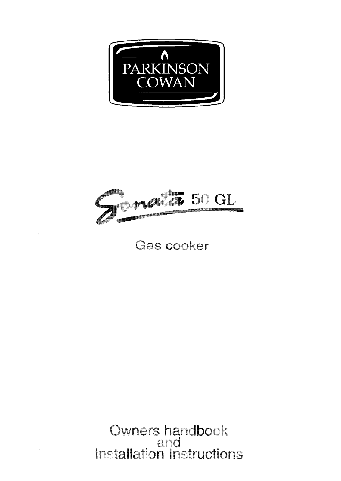 Parkinson Cowan SON50LGRL, SON50LGRN, SON50GLWN, SON50GLWL User Manual