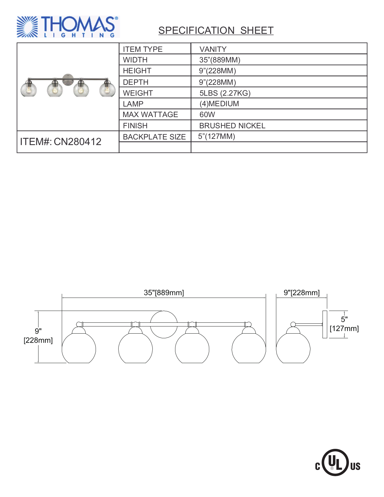 Thomas Lighting CN280412 User Manual - ManualMachine.com