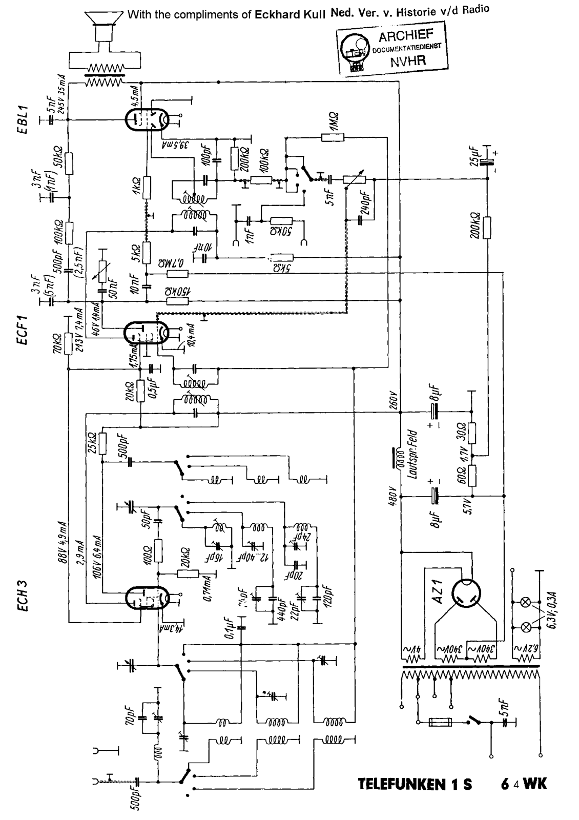 Telefunken 1S-65-WK Schematic