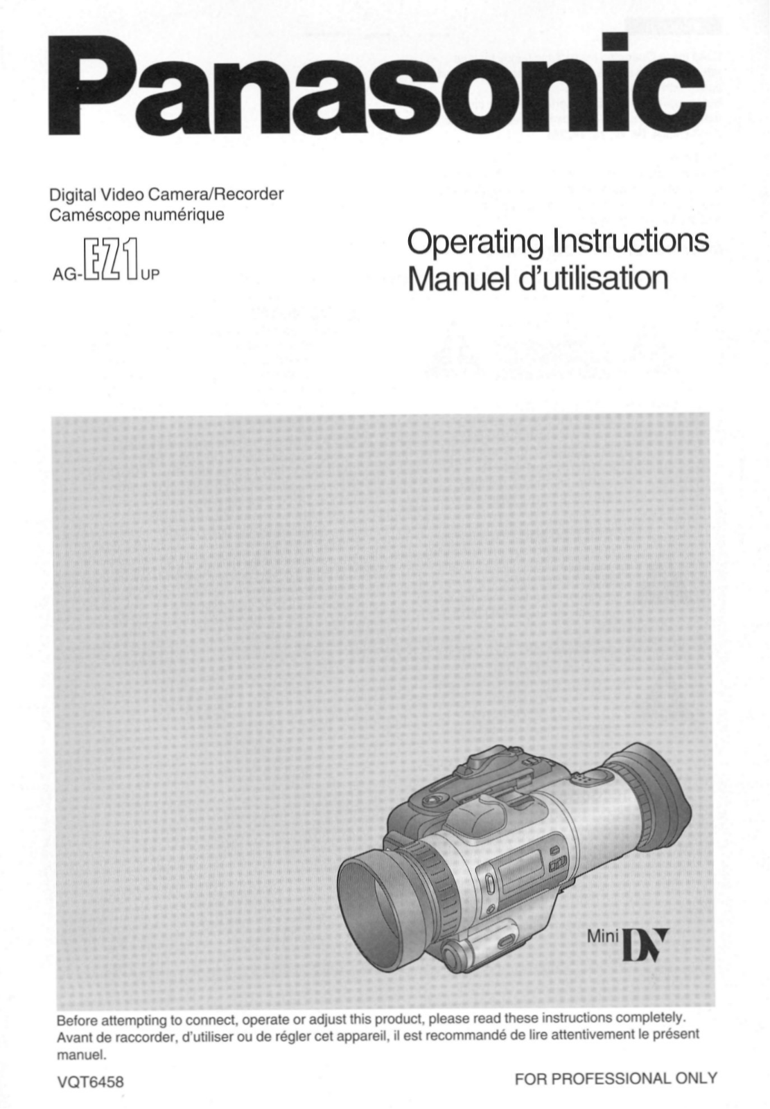 Panasonic AG-EZ1UP, AG-EZ1P, AG-EZ1 User Manual