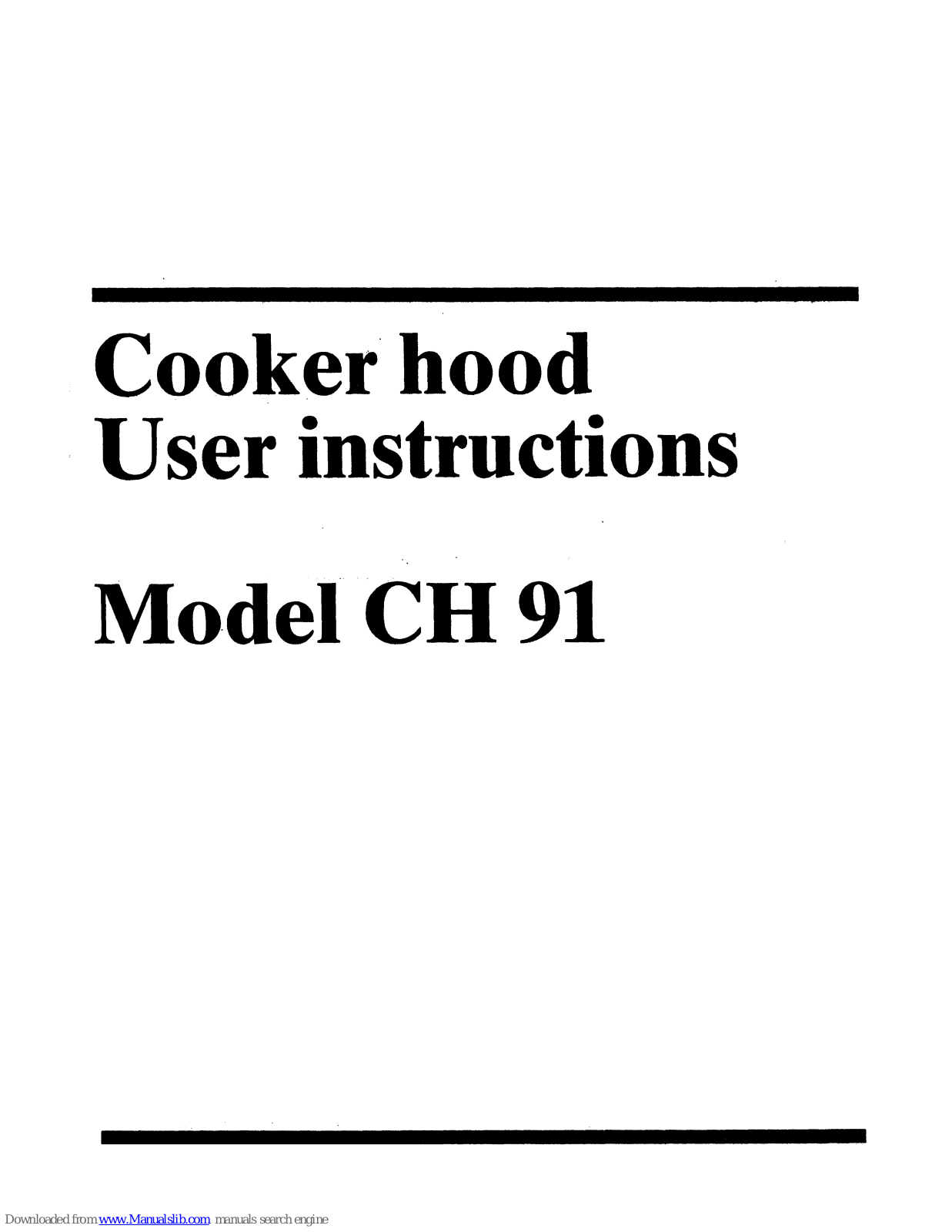 Zanussi CH 91 User Instructions