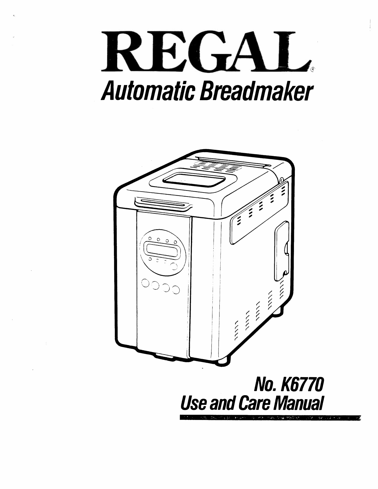 Regal k6770 User Manual