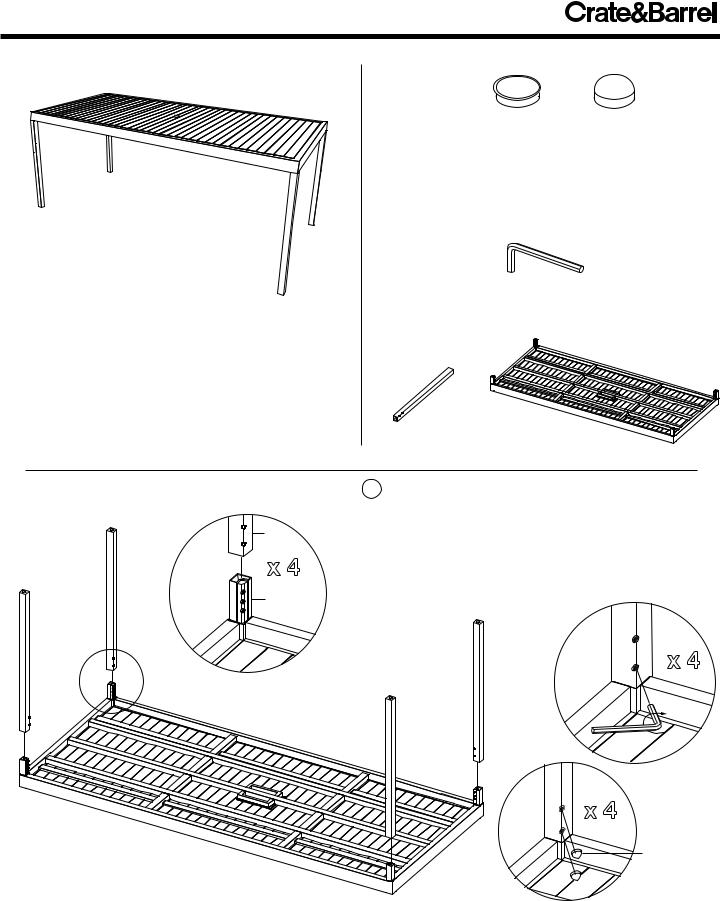 Crate & Barrel Alfresco Rectangular Dining Table Assembly Instruction