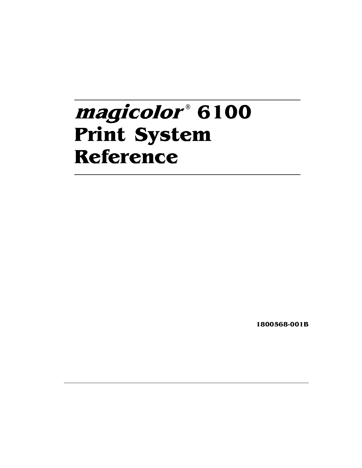 KONICA MINOLTA magicolor 6100 Reference Guide