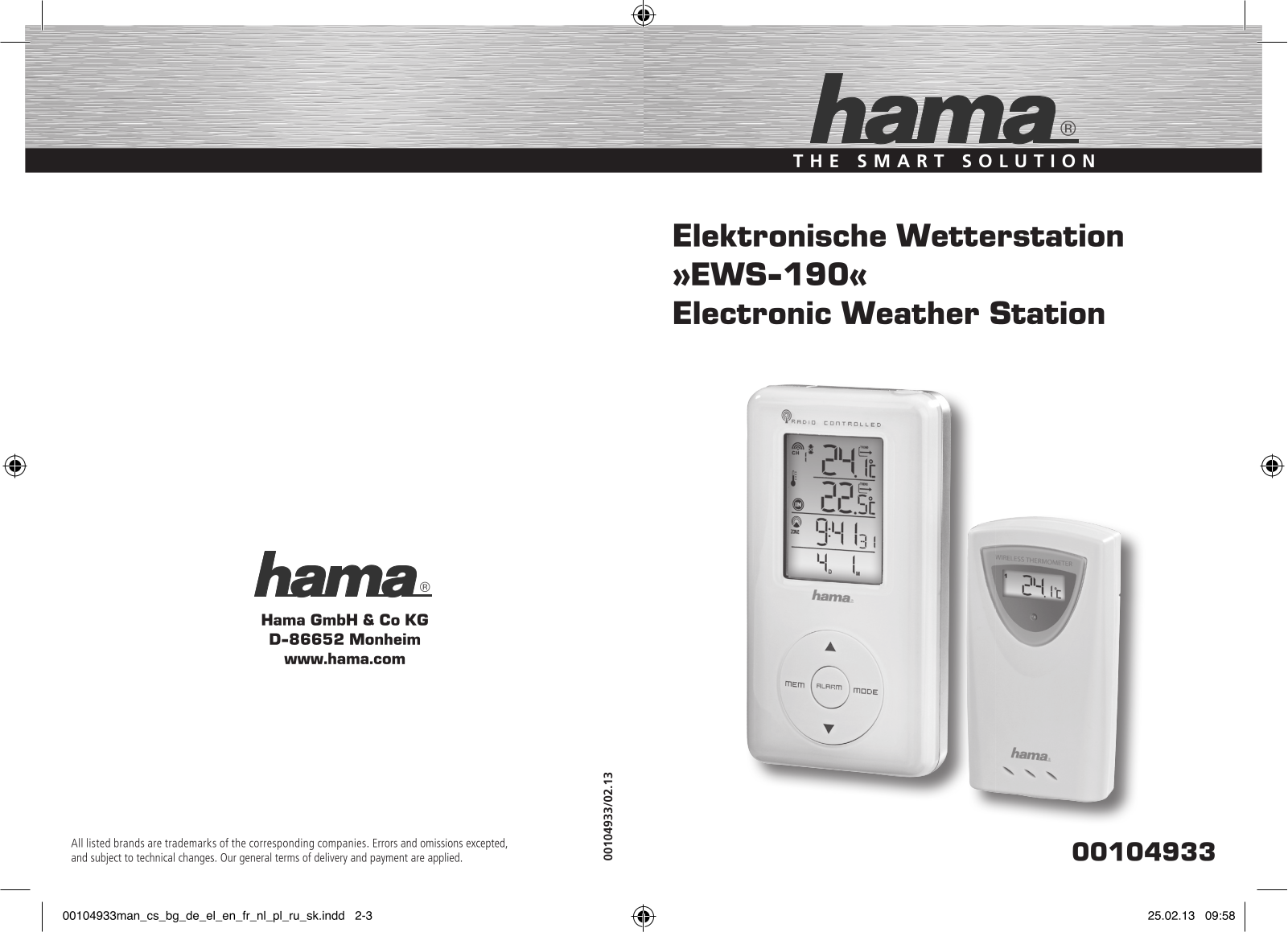 HAMA EWS-190 User Manual