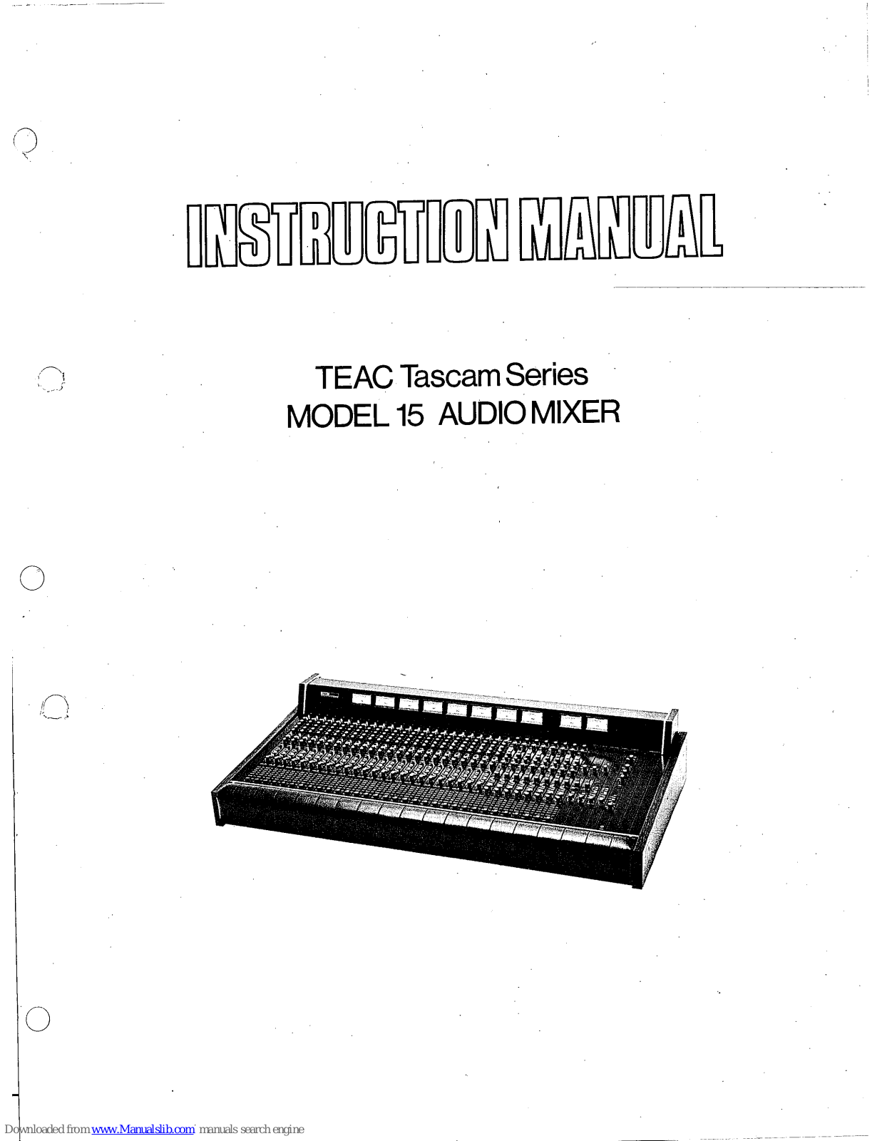 Teac Tascam 15 Instruction Manual