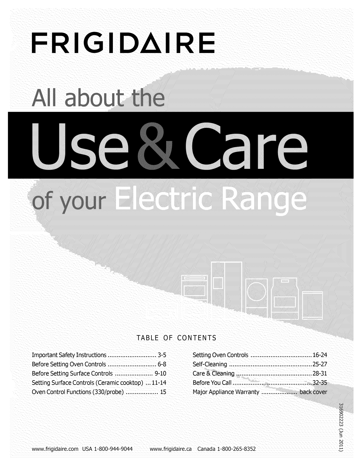 Frigidaire FGEF3032MWD, FGEF3032MWC, FGEF3032MWB, FGEF3032MWA, FGEF3032MFH Owner’s Manual