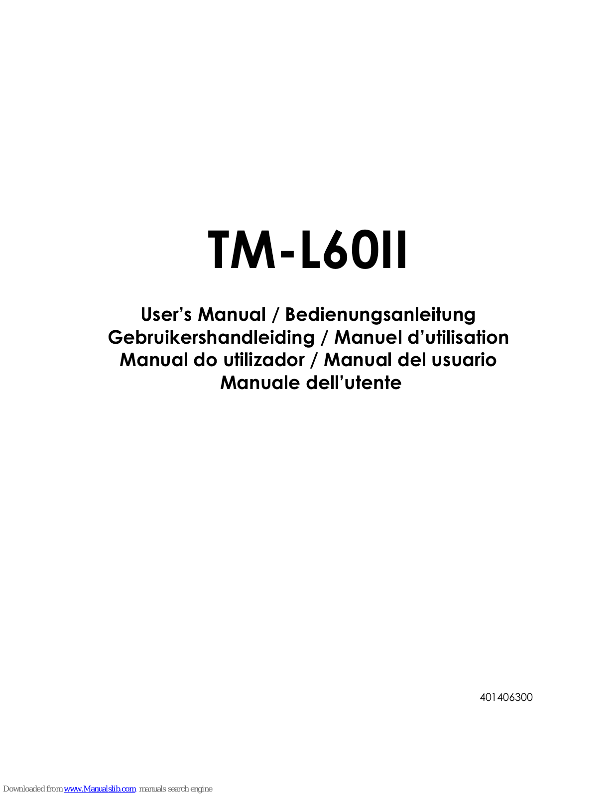 Epson L60II - TM B/W Direct Thermal, TM-L60II, TM-L60IIP Printer User Manual