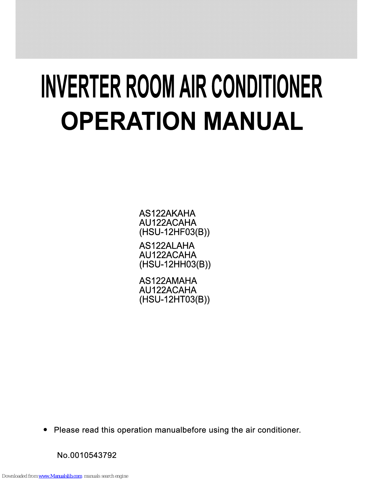 Haier HSU-12HH03 Operation Manual