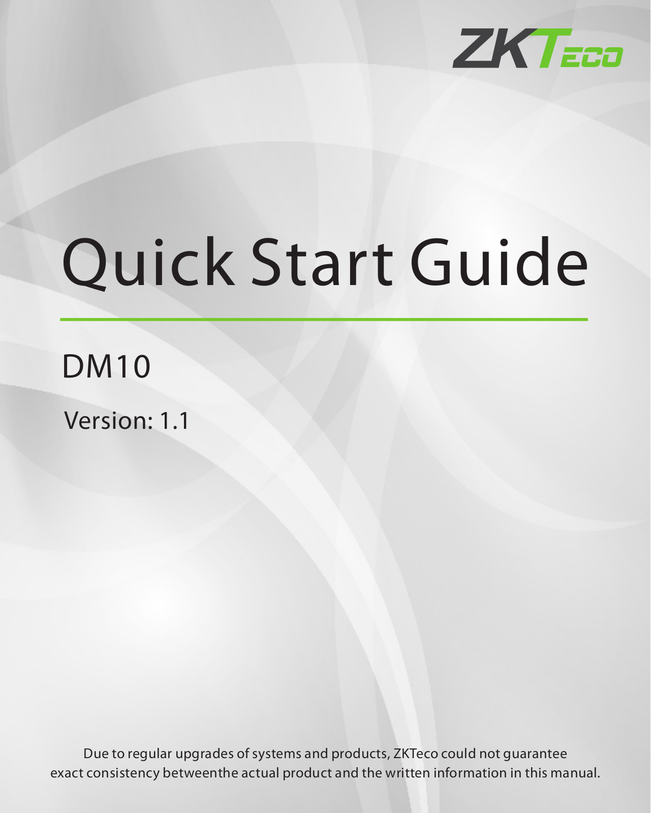 ZKTeco DM10 Quick Start Guide