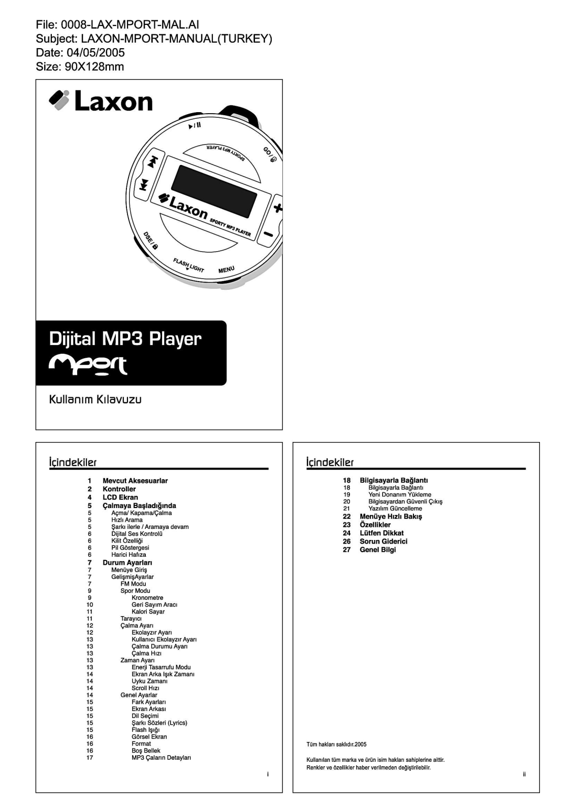 Laxon MPORT User Manual