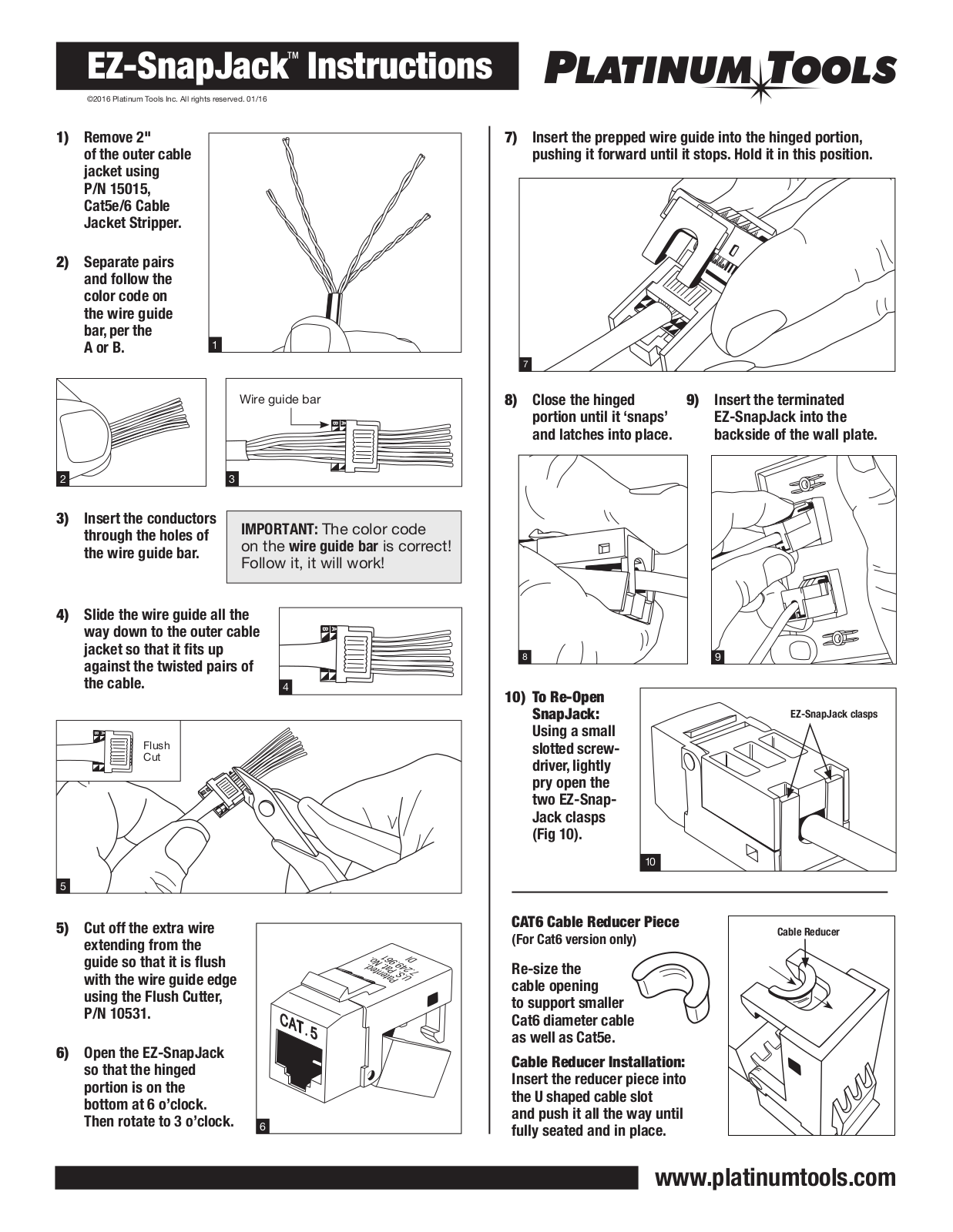 Platinum Tools 705BK-1, 705BK-4C, 705BL-1, 705BL-4C, 705IV-1 User Manual