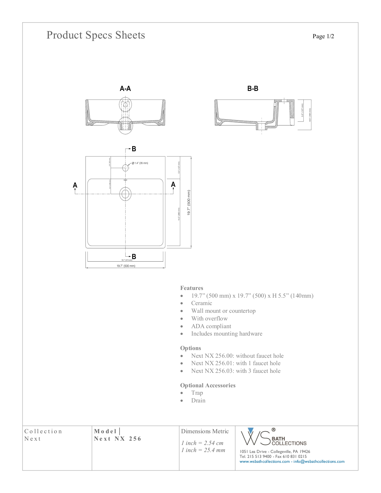 WS Bath Collections WSO3138 Specifications - ManualMachine.com