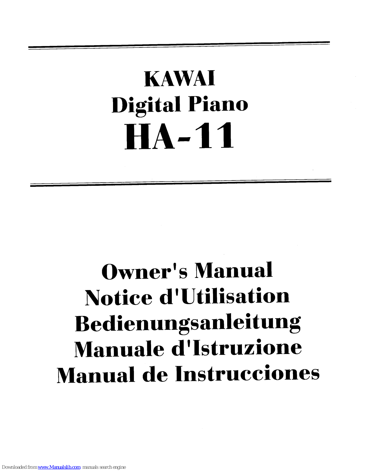 Kawai HA-11 Owner's Manual