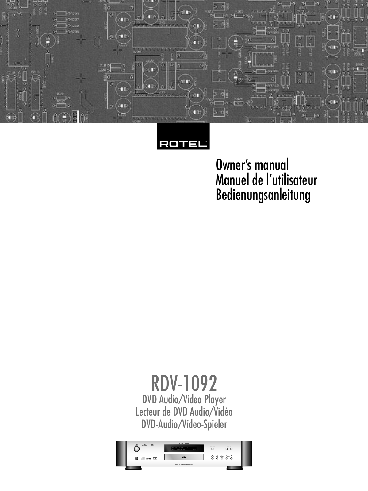 ROTEL RDV-1092 User Manual