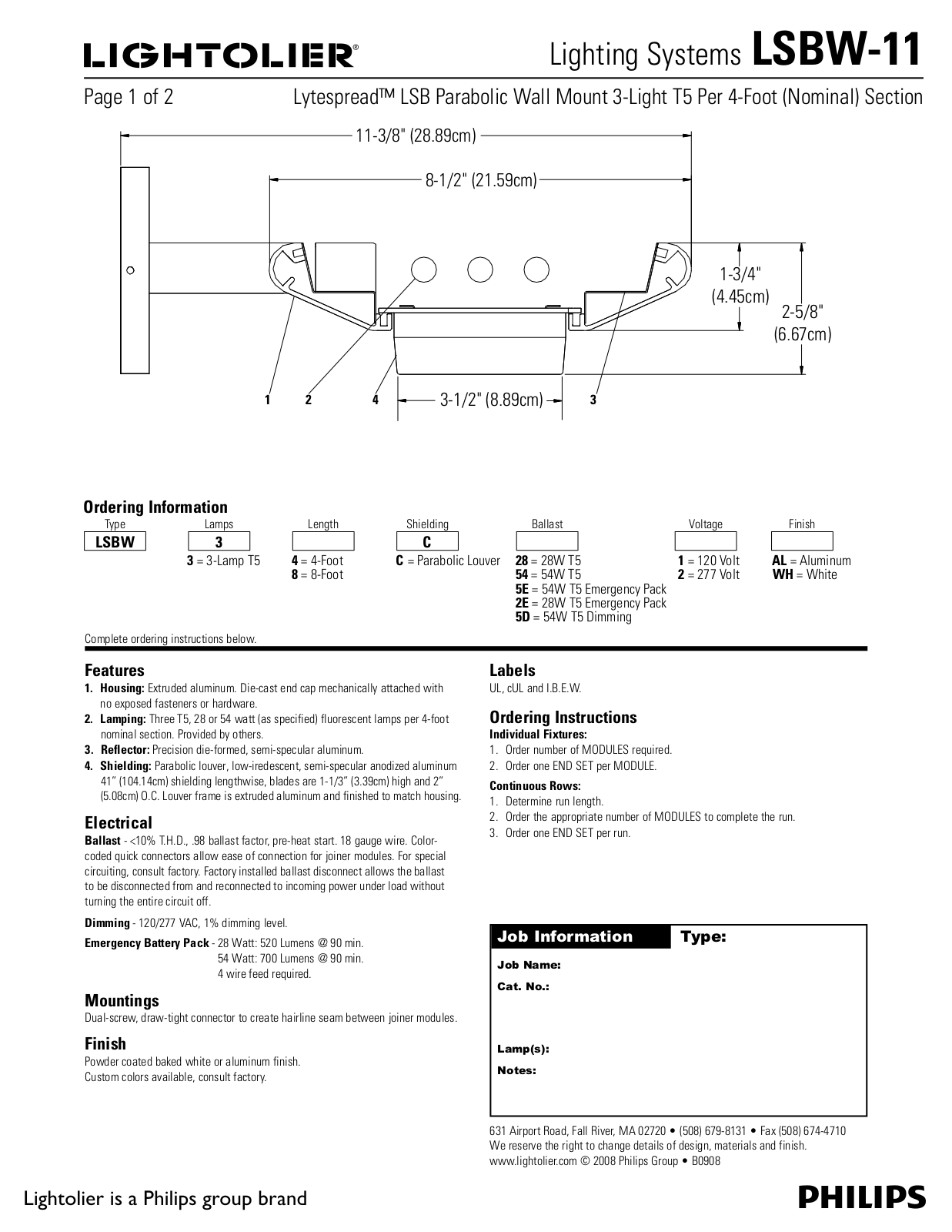 Lightolier LSBW-11 User Manual