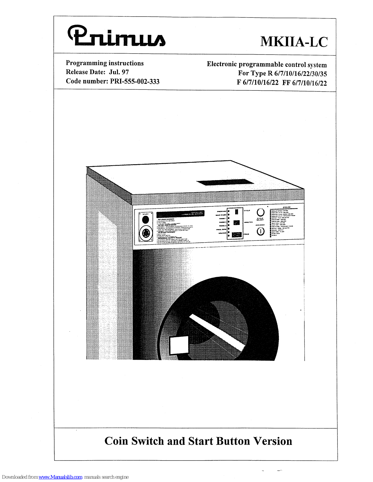 Primus MKIIA-LC Programming Instructions Manual - ManualMachine.com