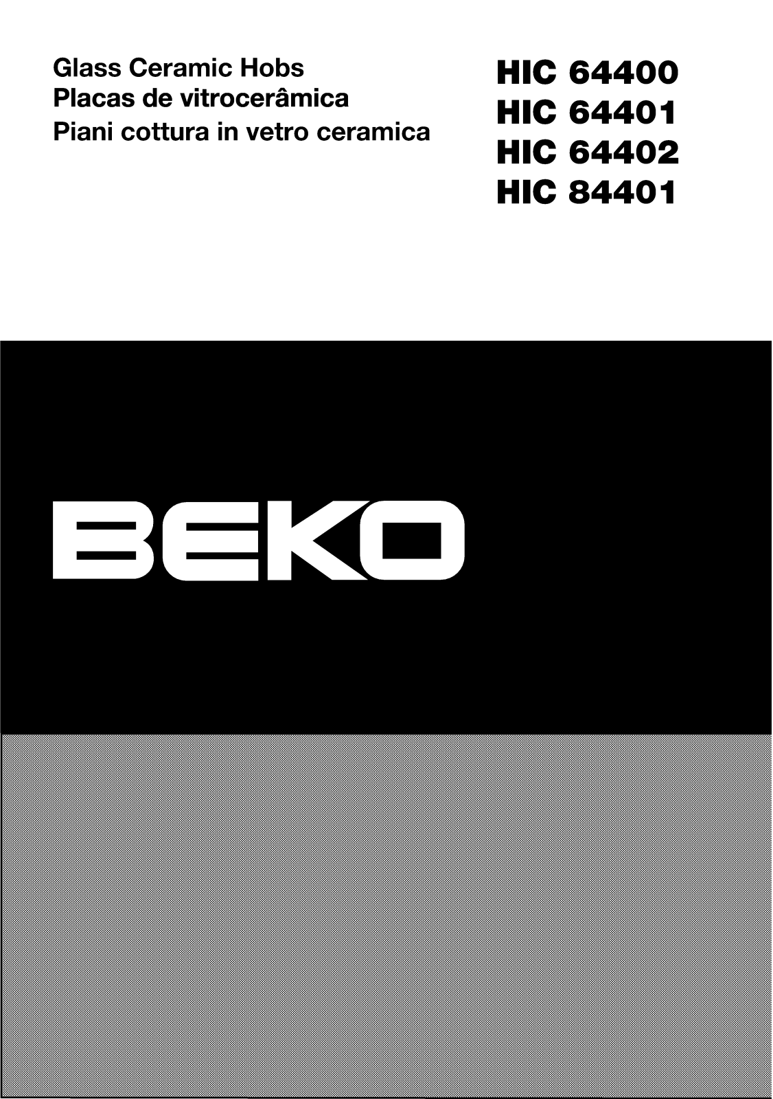 Beko HIC64400, HIC64401, HIC64402, HIC84401 User manual