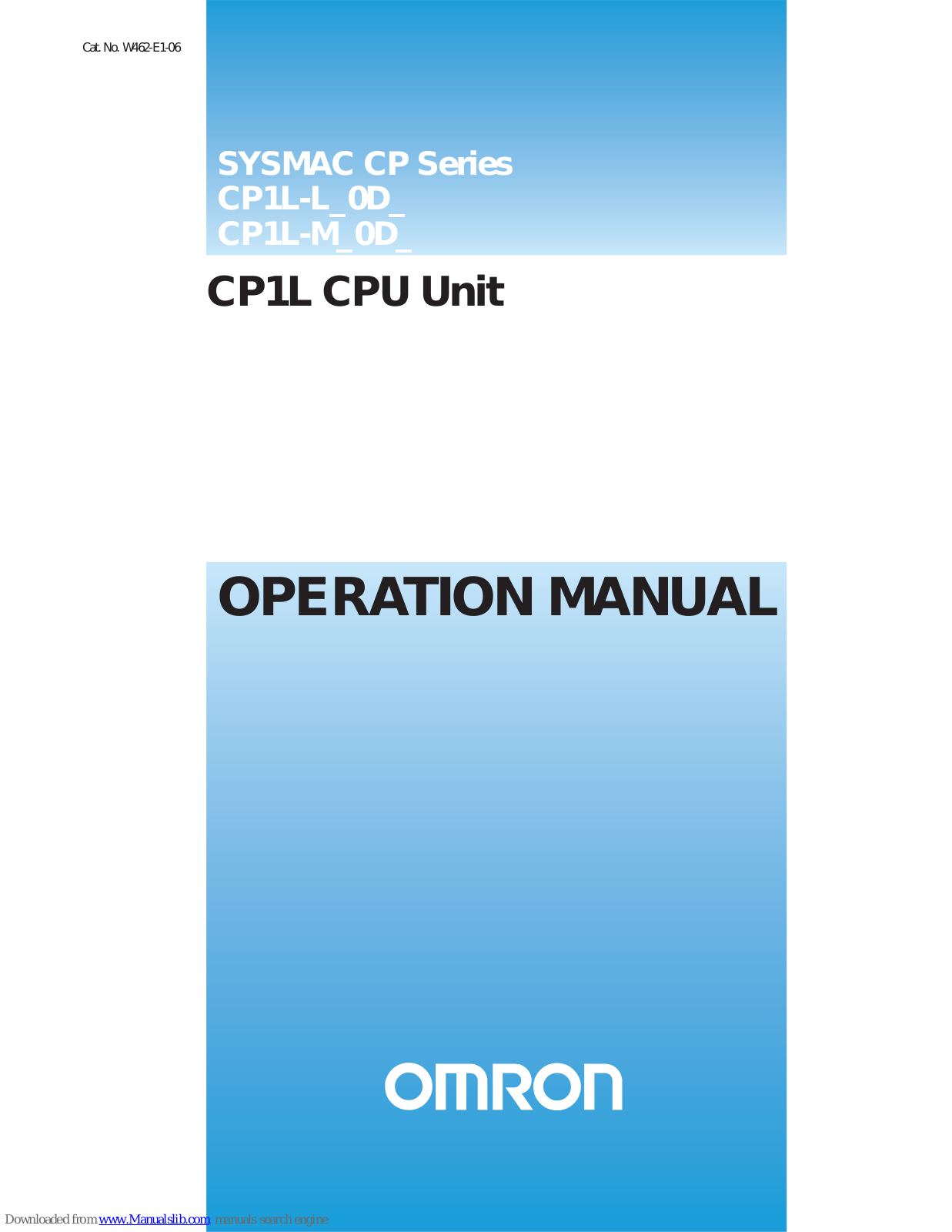 Omron CP1L-L20D Series, CP1L-M30D Series, CP1L-M40D Series, CP1L-M60D Series, CP1L-L10D Series Operation Manual